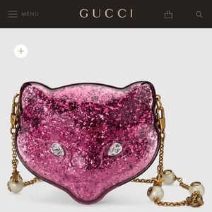 ❌ SOLD ❌ Gucci Glitter Plexiglass Cat Clutch
